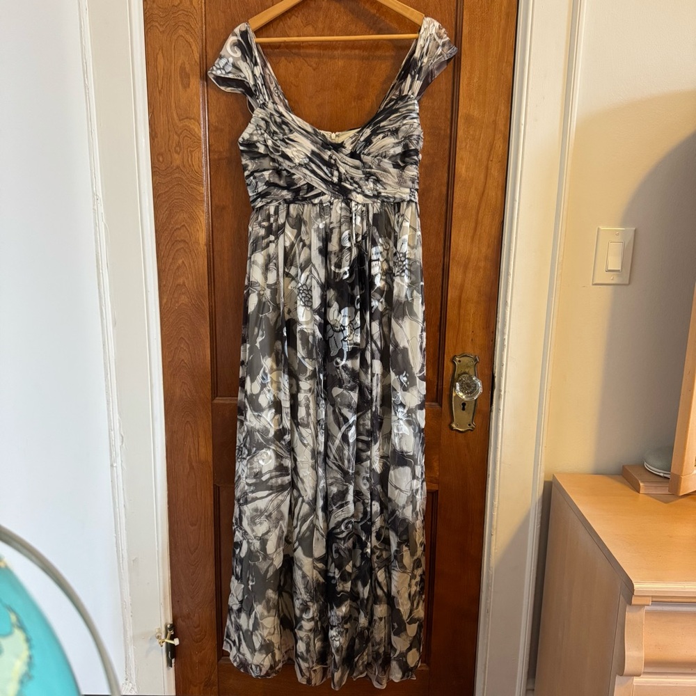 JS Collections Monochrome Floral Maxi Dress